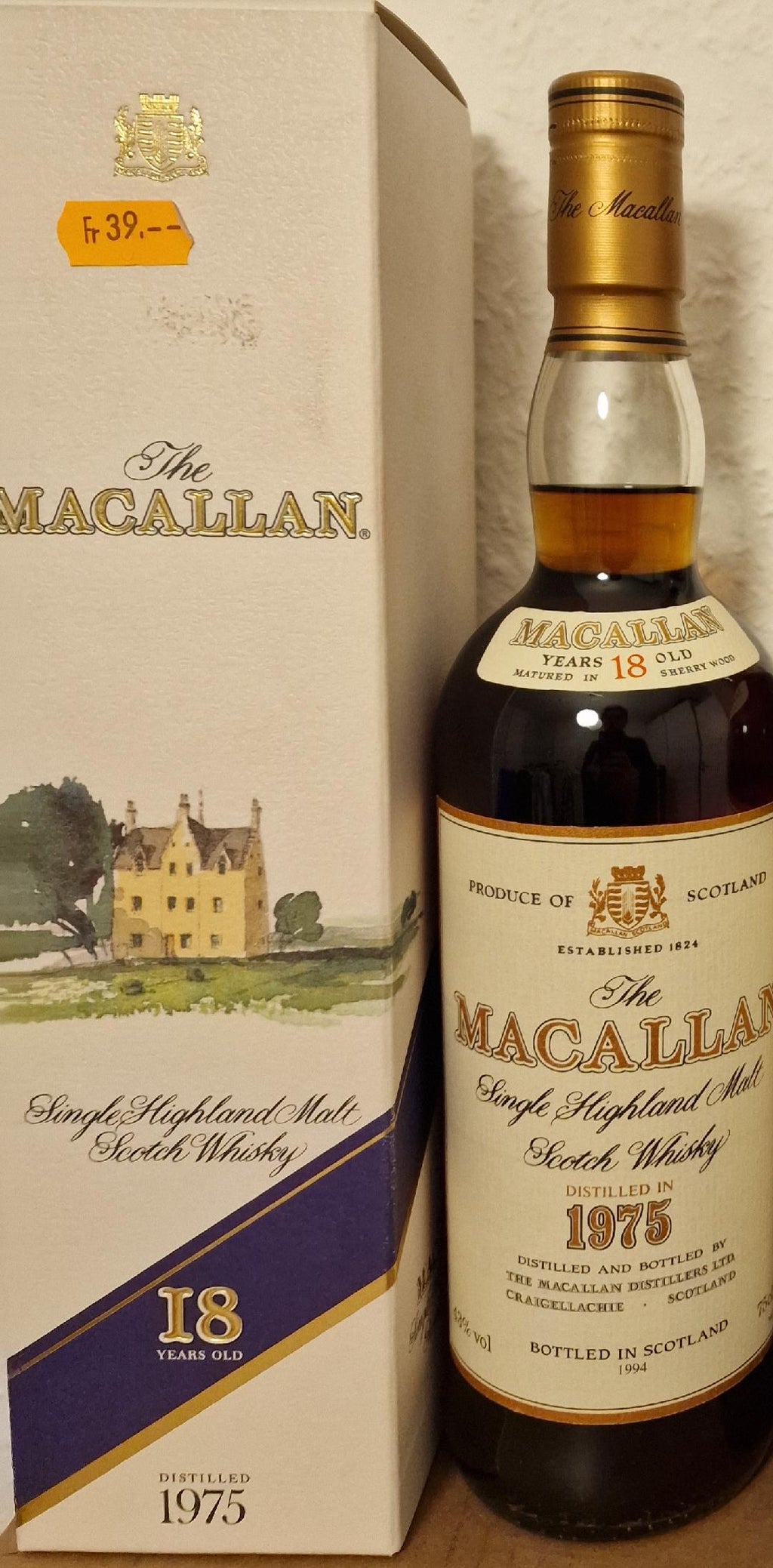 Macallan 18 Jahre - 1975 - Sherry Oak 0,7 Liter (€ 5.650 pro Literl)