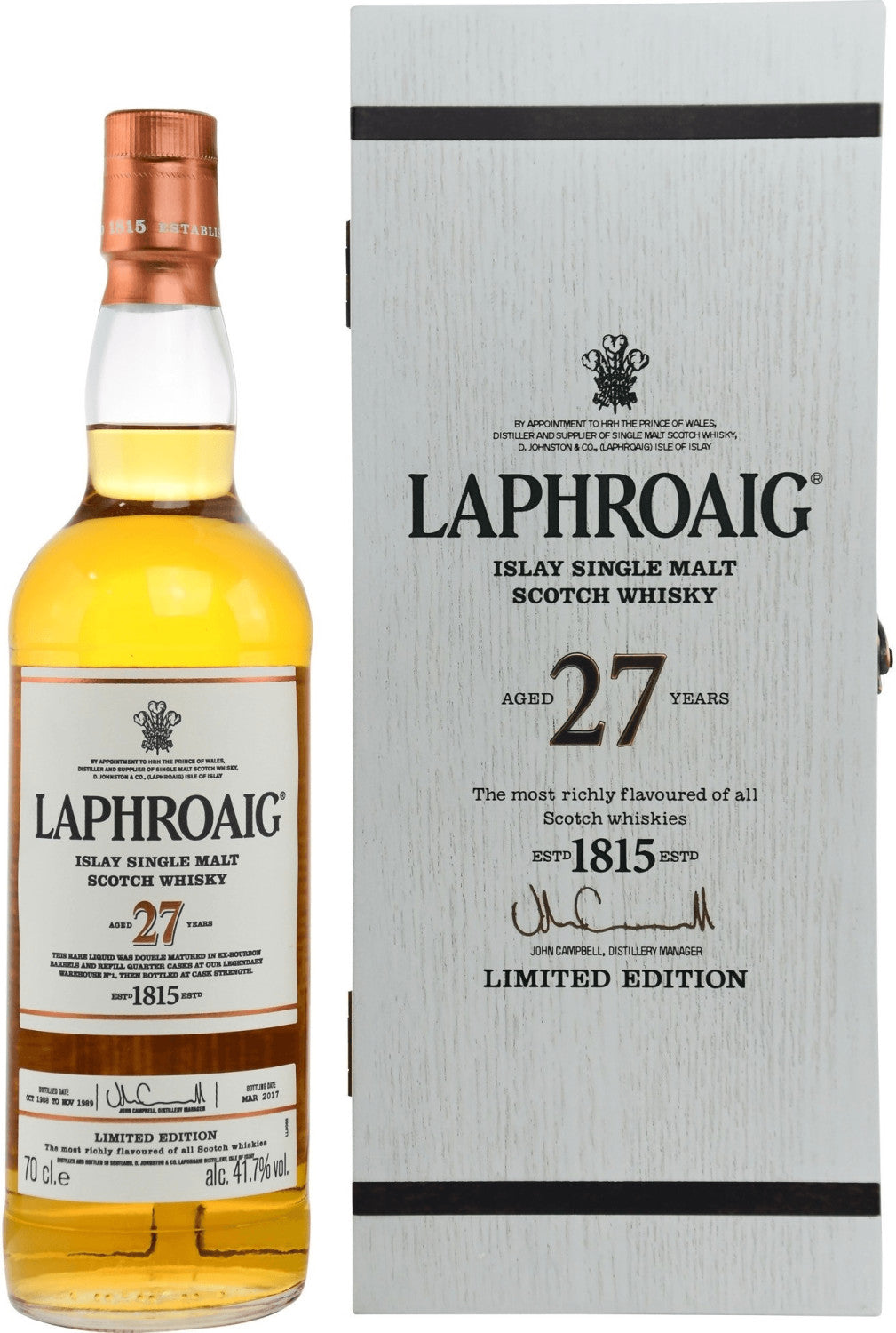 Laphroaig 27 Jahre - 0,7 L (€  750 /l)